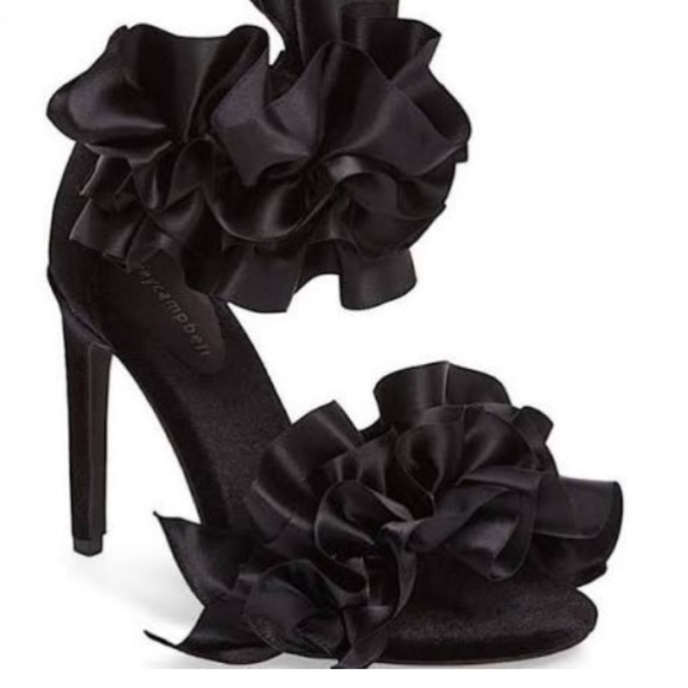 Jeffrey Campbell Satin Ruffle Heels Size 5